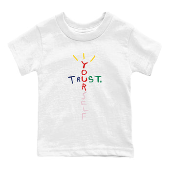AF 3 Nigo shirtsto match jordans Trust Yourself sneaker match tees Air Force 3 Low x Nigo Blue Void and Tour Yellow match shoes to clothes SNRT Sneaker Tees Youth Baby White 2 tee