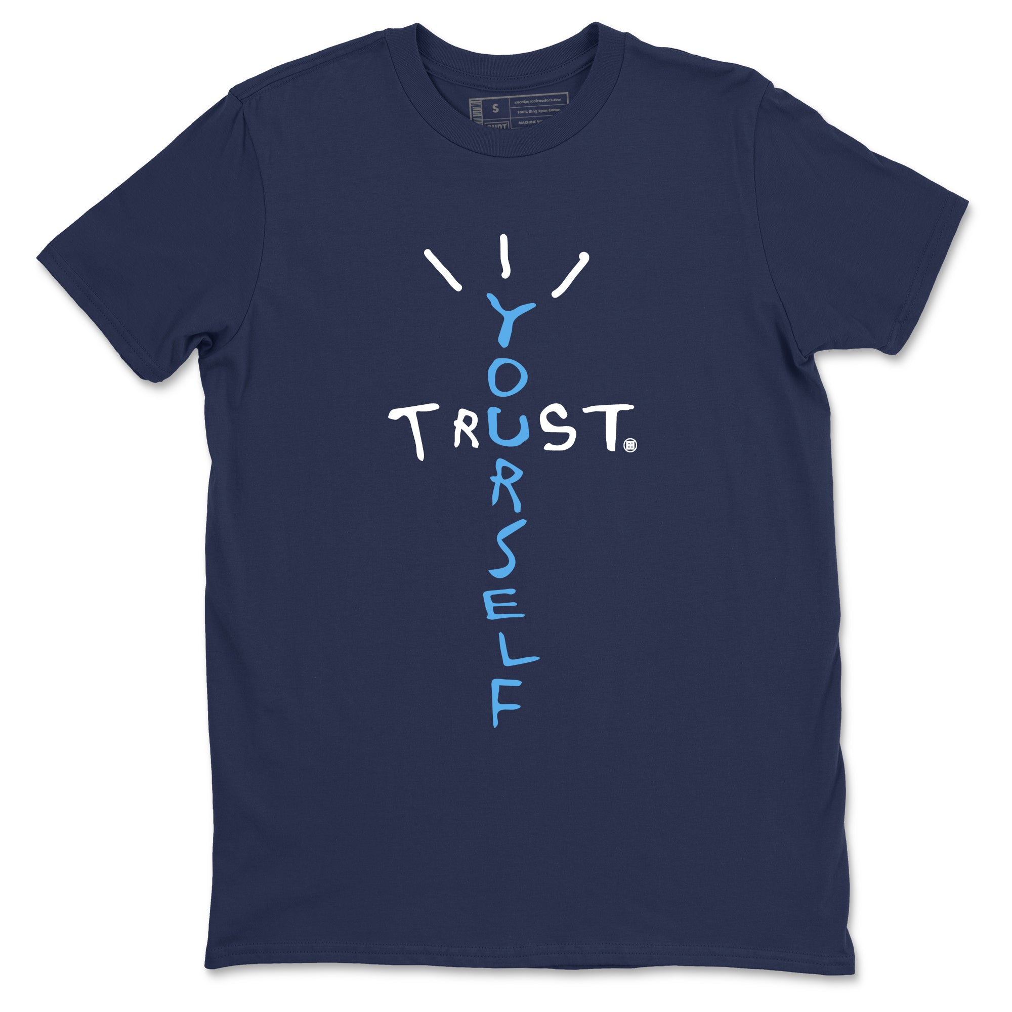 1s Obsidian shirts to match jordans Trust Yourself shirts to match Jordans AJ1 Retro Low OG Obsidian match shoes to clothes SNRT Sneaker Tees unisex cotton Navy 2 shirts