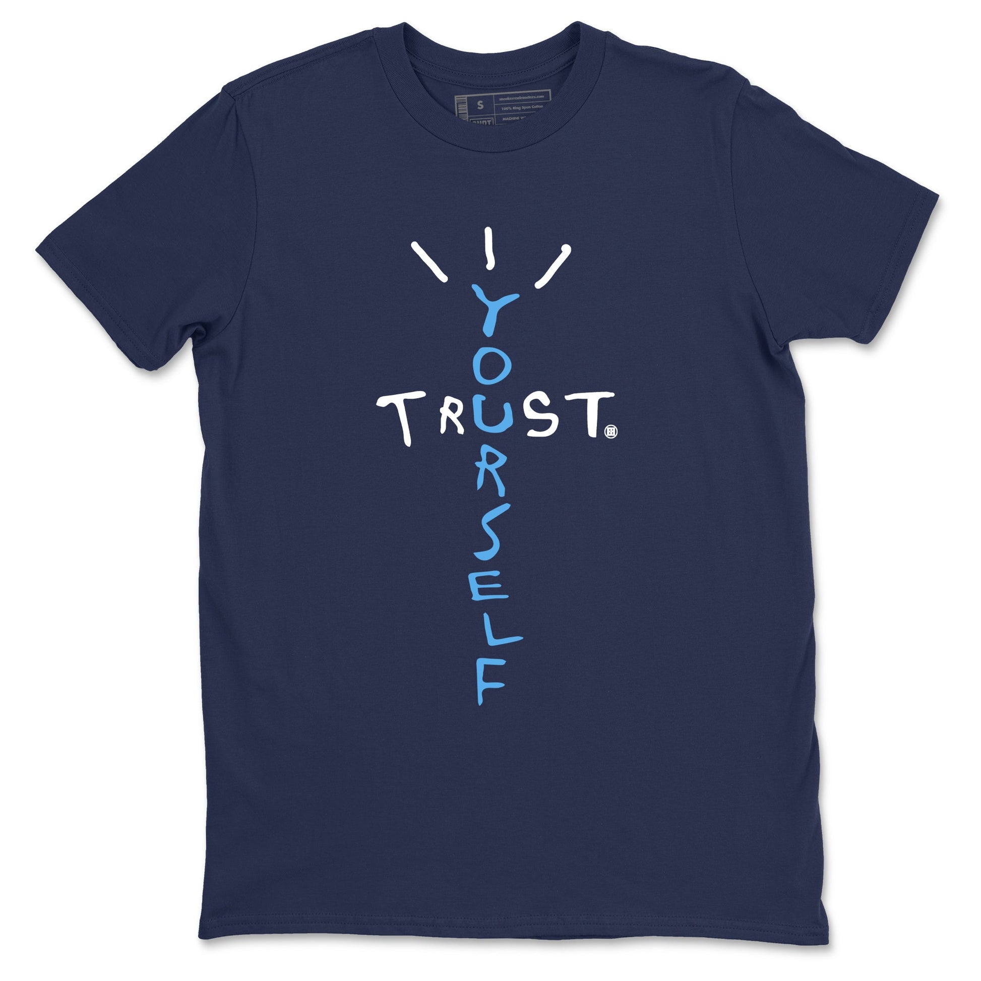 1s Obsidian shirts to match jordans Trust Yourself shirts to match Jordans AJ1 Retro Low OG Obsidian match shoes to clothes SNRT Sneaker Tees unisex cotton Navy 2 shirts