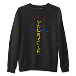 1s Travis Scott Canary shirt to match jordans Trust Yourself sneaker tees Air Jordan 1 Travis Scott Canary SNRT Sneaker Release Tees unisex cotton Black 2 crew neck shirt