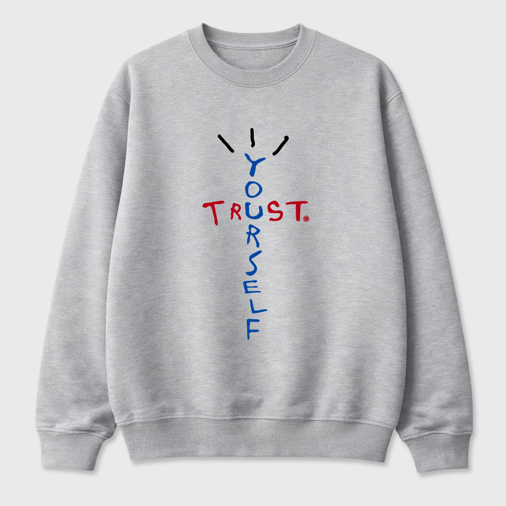 Sneaker match tees – Sneaker Tees To Match Air Jordan 1 Union x Fragment Shoes – Trust Yourself Tee Heather Grey 2