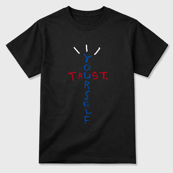Sneaker match tees – Sneaker Tees To Match Air Jordan 1 Union x Fragment Shoes – Trust Yourself Tee Black 2