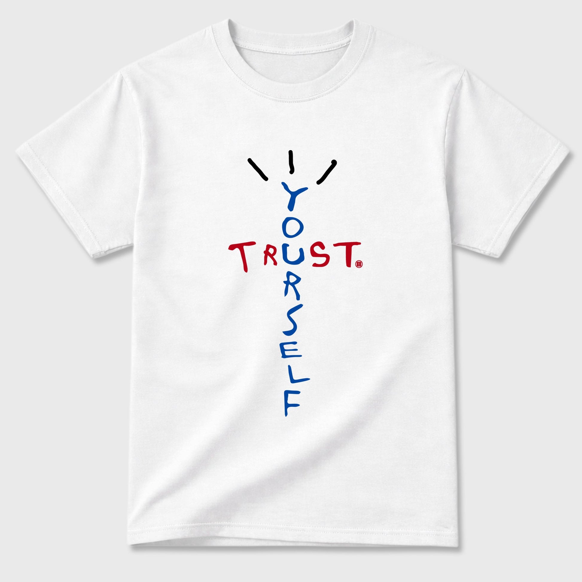 Sneaker match tees – Sneaker Tees To Match Air Jordan 1 Union x Fragment Shoes – Trust Yourself Tee White 2