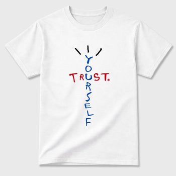 Sneaker match tees – Sneaker Tees To Match Air Jordan 1 Union x Fragment Shoes – Trust Yourself Tee White 2
