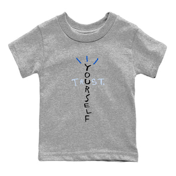 11s Black and Varsity Royal shirt to match jordans Trust Yourself sneaker tees AJ11 Black and Varsity Royal SNRT sneaker release tees baby toddler Heather Grey 2 cotton Shirt