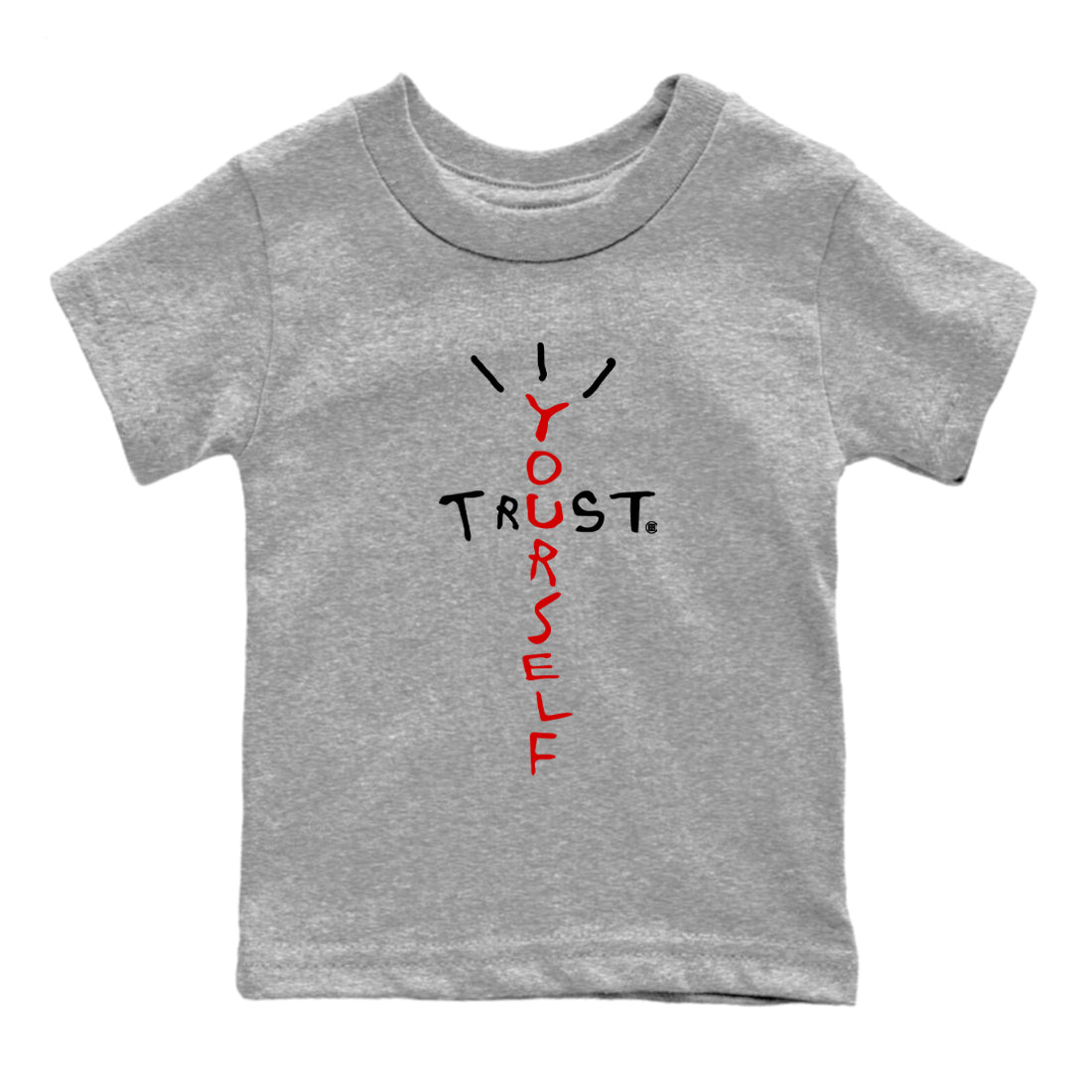 11s Bred Velvet shirts to match jordans Trust Yourself sneaker match tees Air Jordan 11 Bred Velvet match shoes to clothes SNRT Sneaker Tees Youth Baby Heather Grey 2 tee
