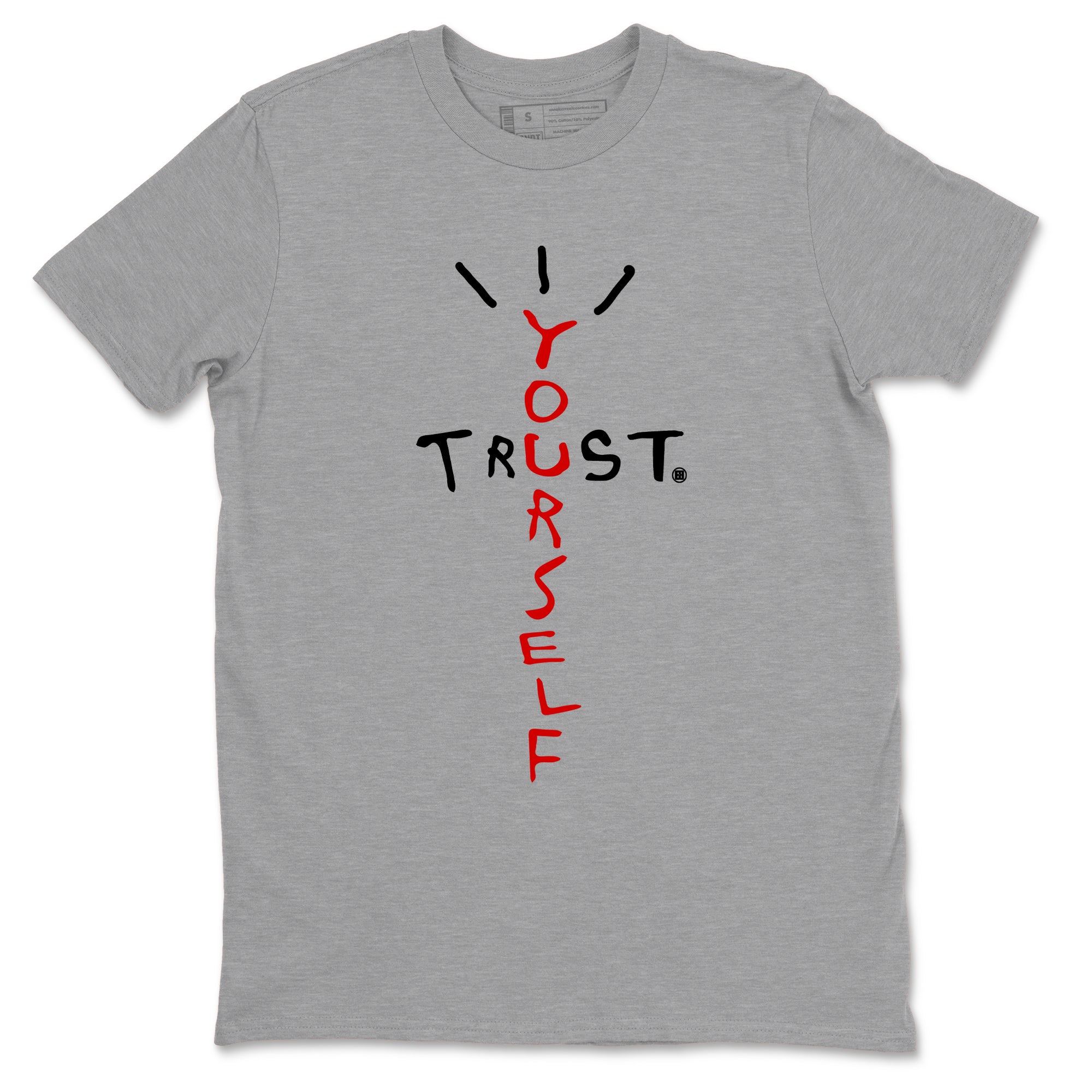 11s Bred Velvet shirts to match jordans Trust Yourself sneaker match tees Air Jordan 11 Bred Velvet match shoes to clothes SNRT Sneaker Tees unisex cotton Heather Grey 2 shirts