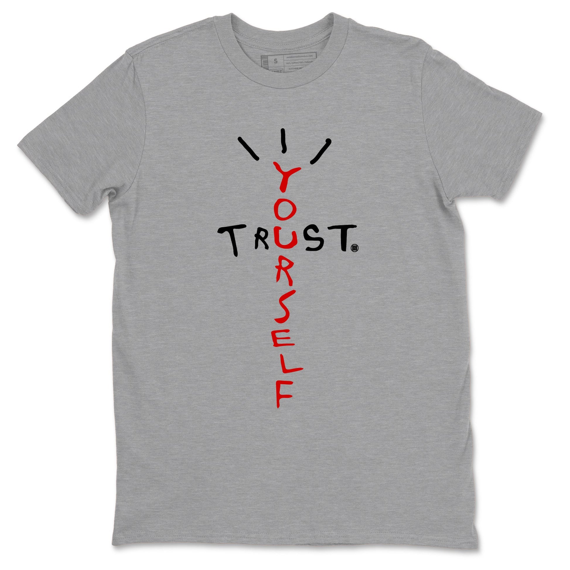 11s Bred Velvet shirts to match jordans Trust Yourself sneaker match tees Air Jordan 11 Bred Velvet match shoes to clothes SNRT Sneaker Tees unisex cotton Heather Grey 2 shirts