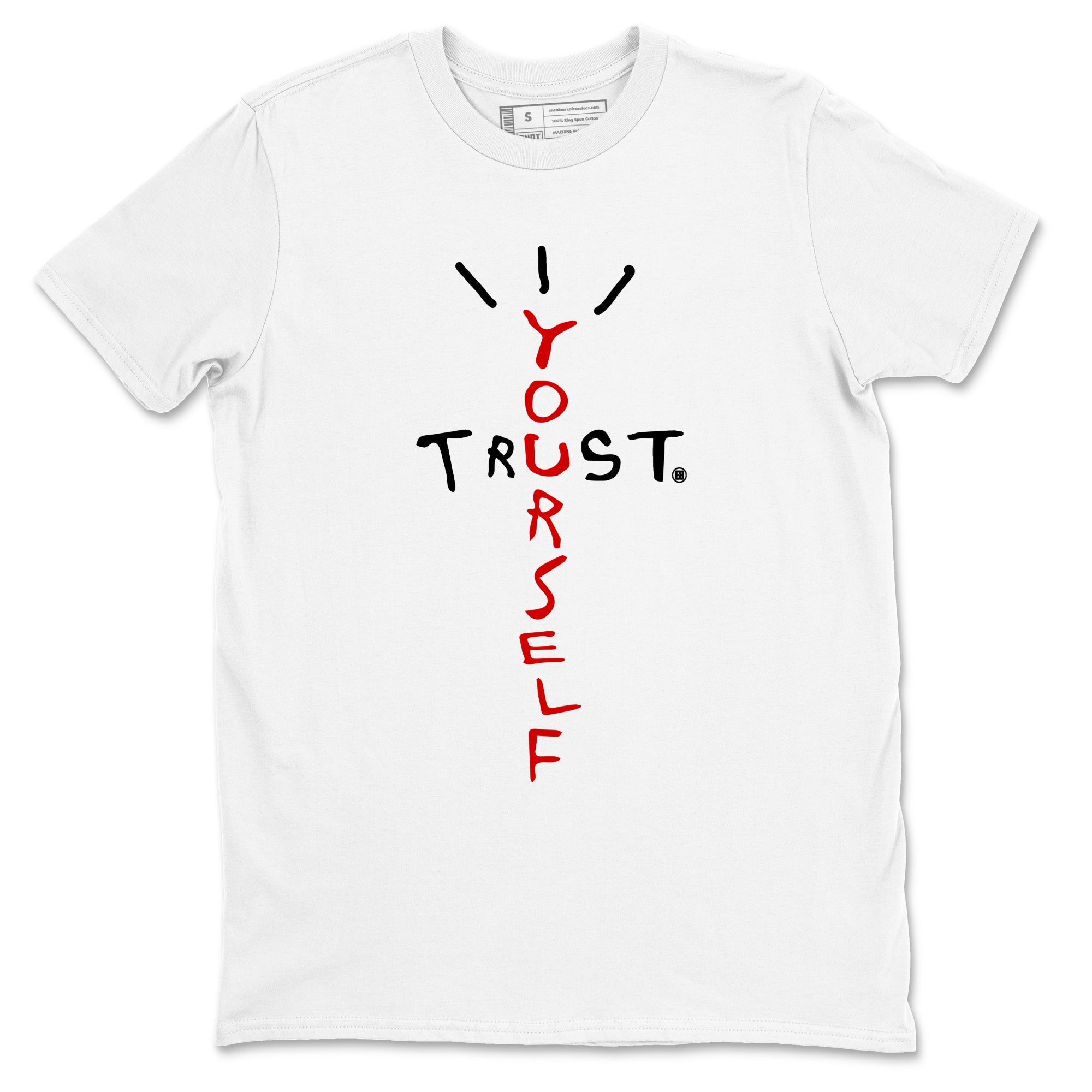 11s Bred Velvet shirts to match jordans Trust Yourself sneaker match tees Air Jordan 11 Bred Velvet match shoes to clothes SNRT Sneaker Tees unisex cotton White 2 shirts