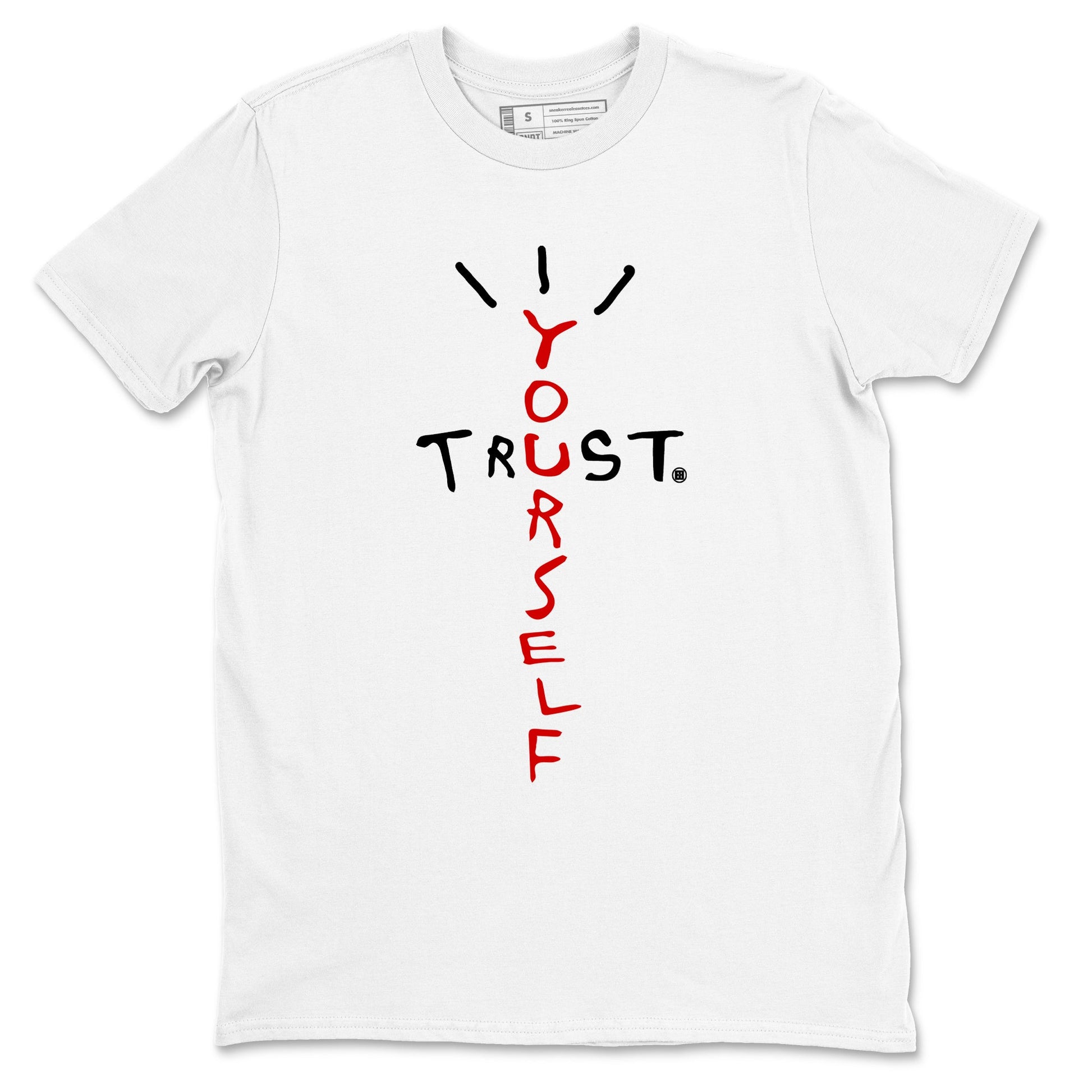 11s Bred Velvet shirts to match jordans Trust Yourself sneaker match tees Air Jordan 11 Bred Velvet match shoes to clothes SNRT Sneaker Tees unisex cotton White 2 shirts