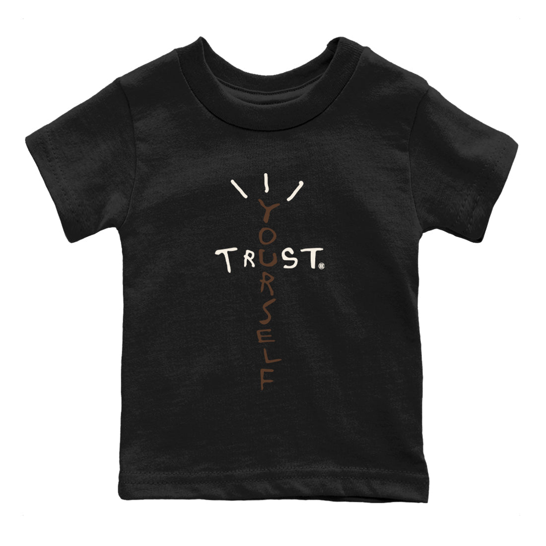 AJ12 Baroque Brown shirts to match jordans Trust Yourself best t shirts to wear with jordans SoleFly x Jordan 12 Baroque Brown match shoes to clothes SNRT Sneaker Tees Youth Baby Black 2 tee