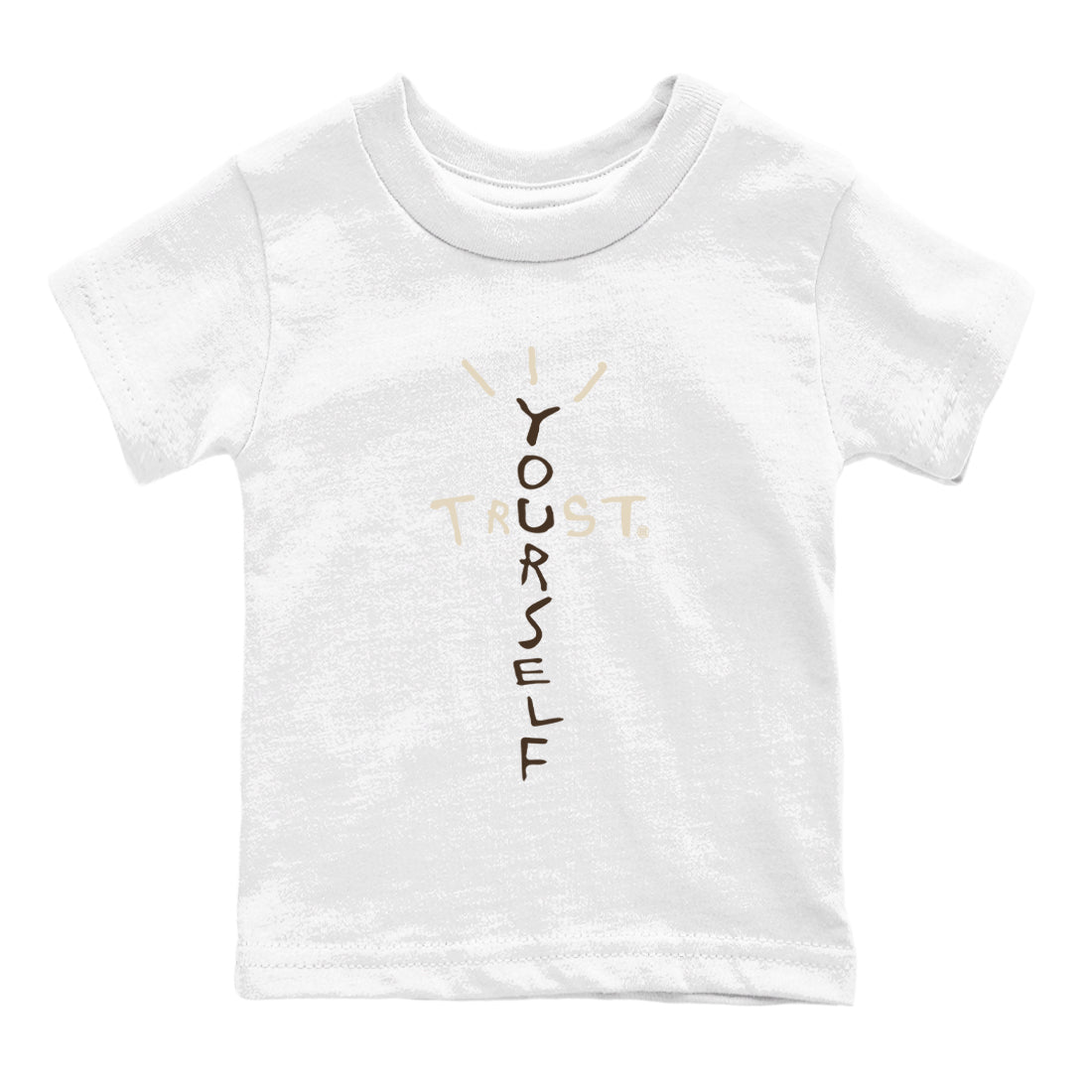 AJ12 Baroque Brown shirts to match jordans Trust Yourself best t shirts to wear with jordans SoleFly x Jordan 12 Baroque Brown match shoes to clothes SNRT Sneaker Tees Youth Baby White 2 tee