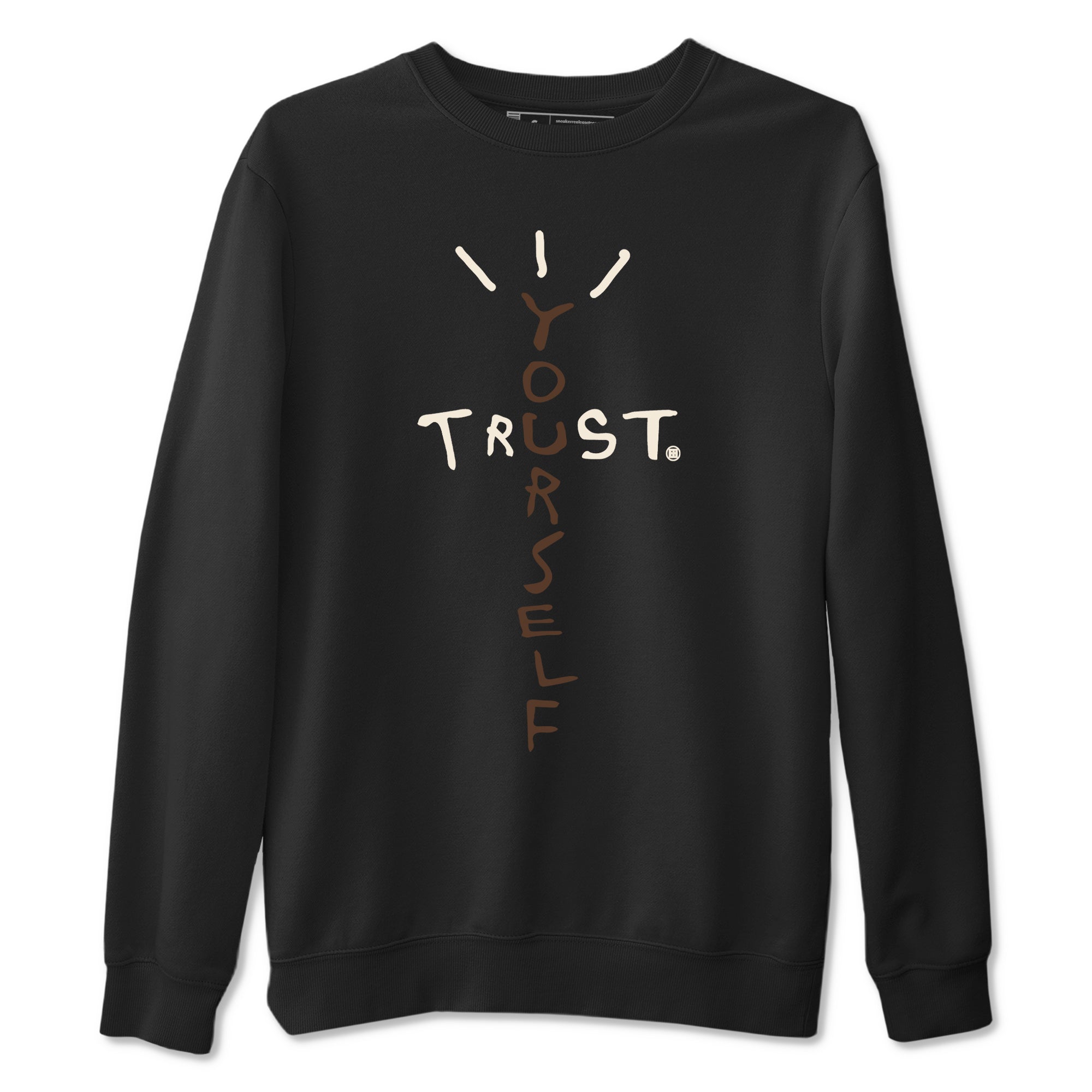 AJ12 Baroque Brown shirts to match jordans Trust Yourself best t shirts to wear with jordans SoleFly x Jordan 12 Baroque Brown match shoes to clothes SNRT Sneaker Tees unisex cotton Black 2 shirts