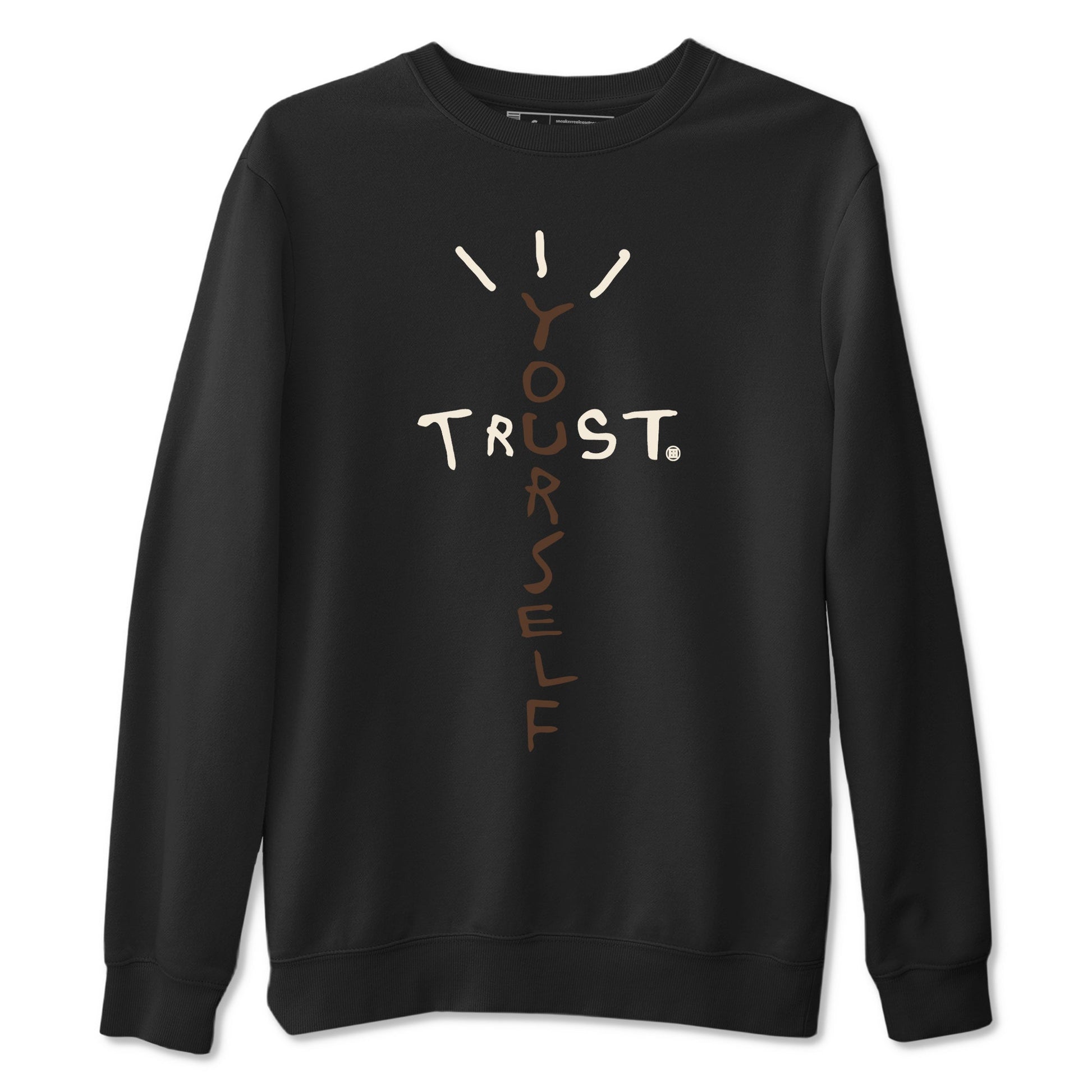 AJ12 Baroque Brown shirts to match jordans Trust Yourself best t shirts to wear with jordans SoleFly x Jordan 12 Baroque Brown match shoes to clothes SNRT Sneaker Tees unisex cotton Black 2 shirts
