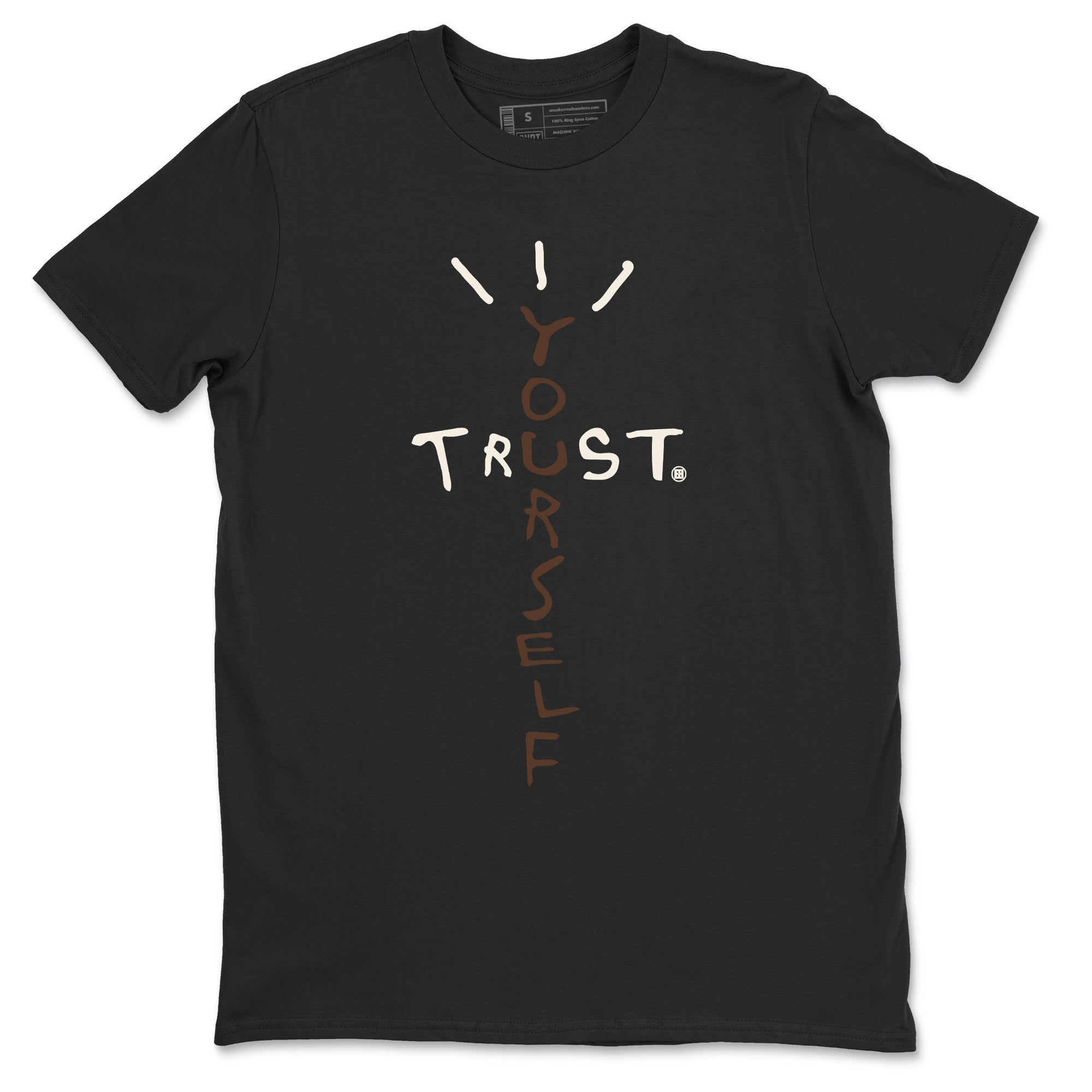 AJ12 Baroque Brown shirts to match jordans Trust Yourself best t shirts to wear with jordans SoleFly x Jordan 12 Baroque Brown match shoes to clothes SNRT Sneaker Tees unisex cotton Black 2 shirts