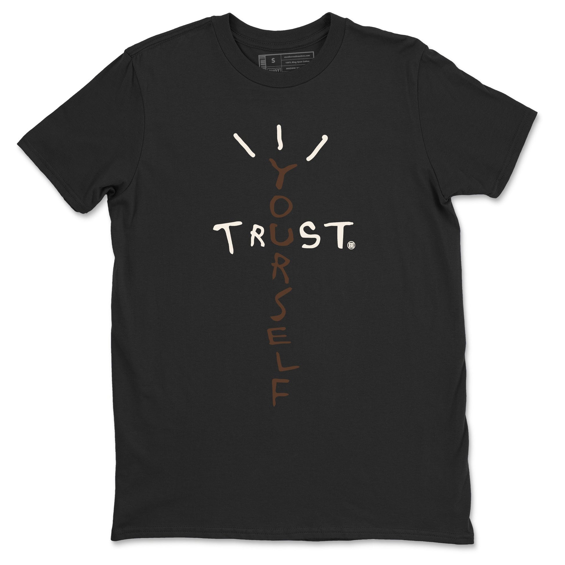 AJ12 Baroque Brown shirts to match jordans Trust Yourself best t shirts to wear with jordans SoleFly x Jordan 12 Baroque Brown match shoes to clothes SNRT Sneaker Tees unisex cotton Black 2 shirts