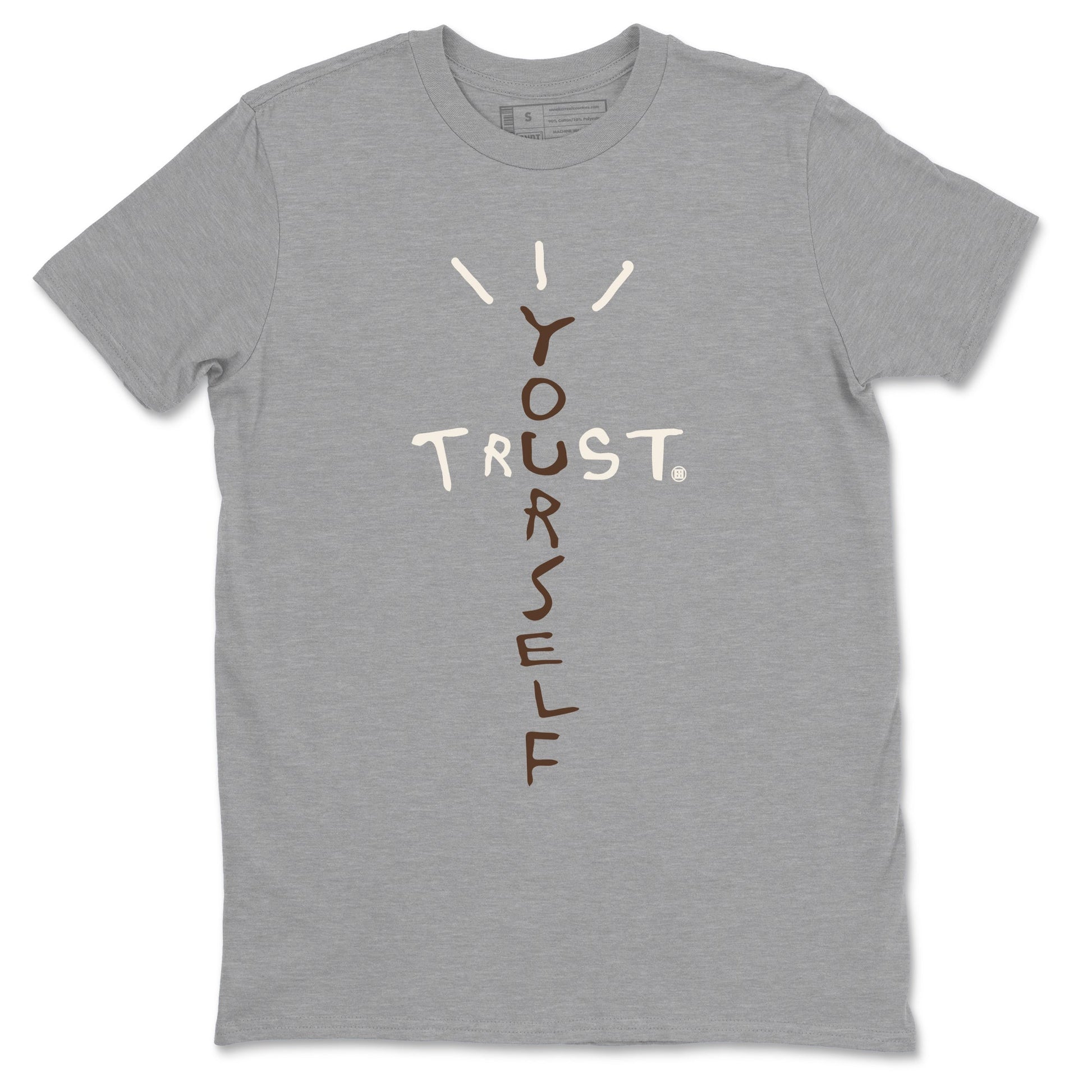 AJ12 Baroque Brown shirts to match jordans Trust Yourself best t shirts to wear with jordans SoleFly x Jordan 12 Baroque Brown match shoes to clothes SNRT Sneaker Tees unisex cotton Heather Grey 2 shirts