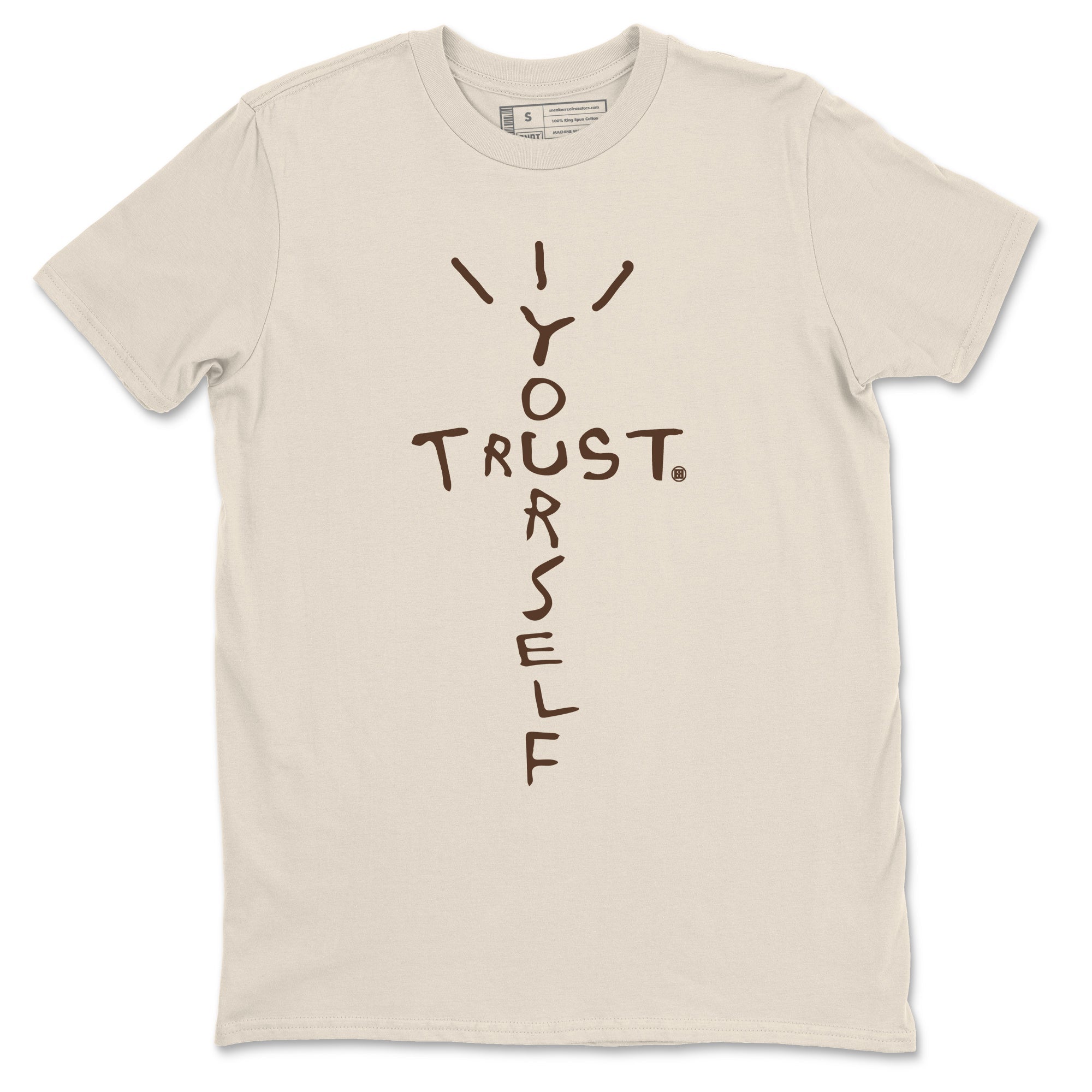AJ12 Baroque Brown shirts to match jordans Trust Yourself best t shirts to wear with jordans SoleFly x Jordan 12 Baroque Brown match shoes to clothes SNRT Sneaker Tees unisex cotton Natural 2 shirts
