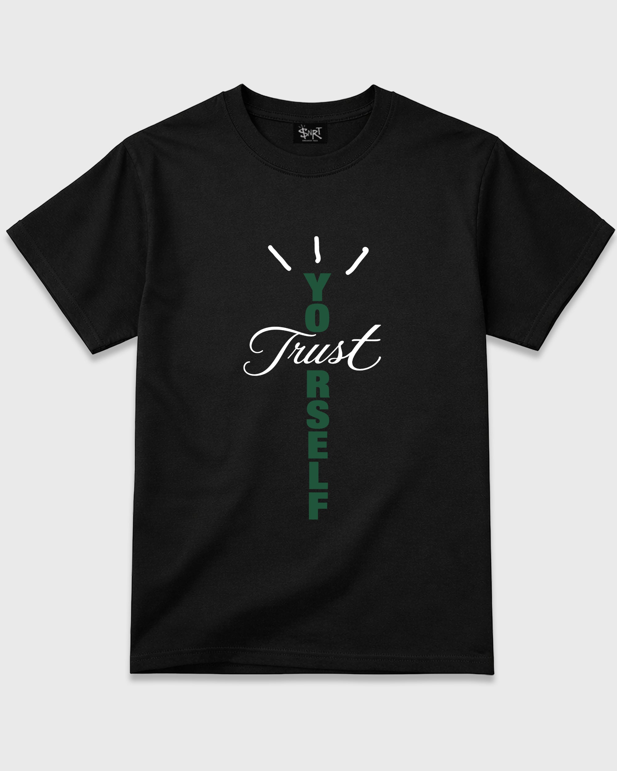Trust Yourself Graphic T-Shirt featuring original streetwear artwork designed to match the Air Jordan 12 Retro Bucks. Black 2 Graphic T-Shirt.