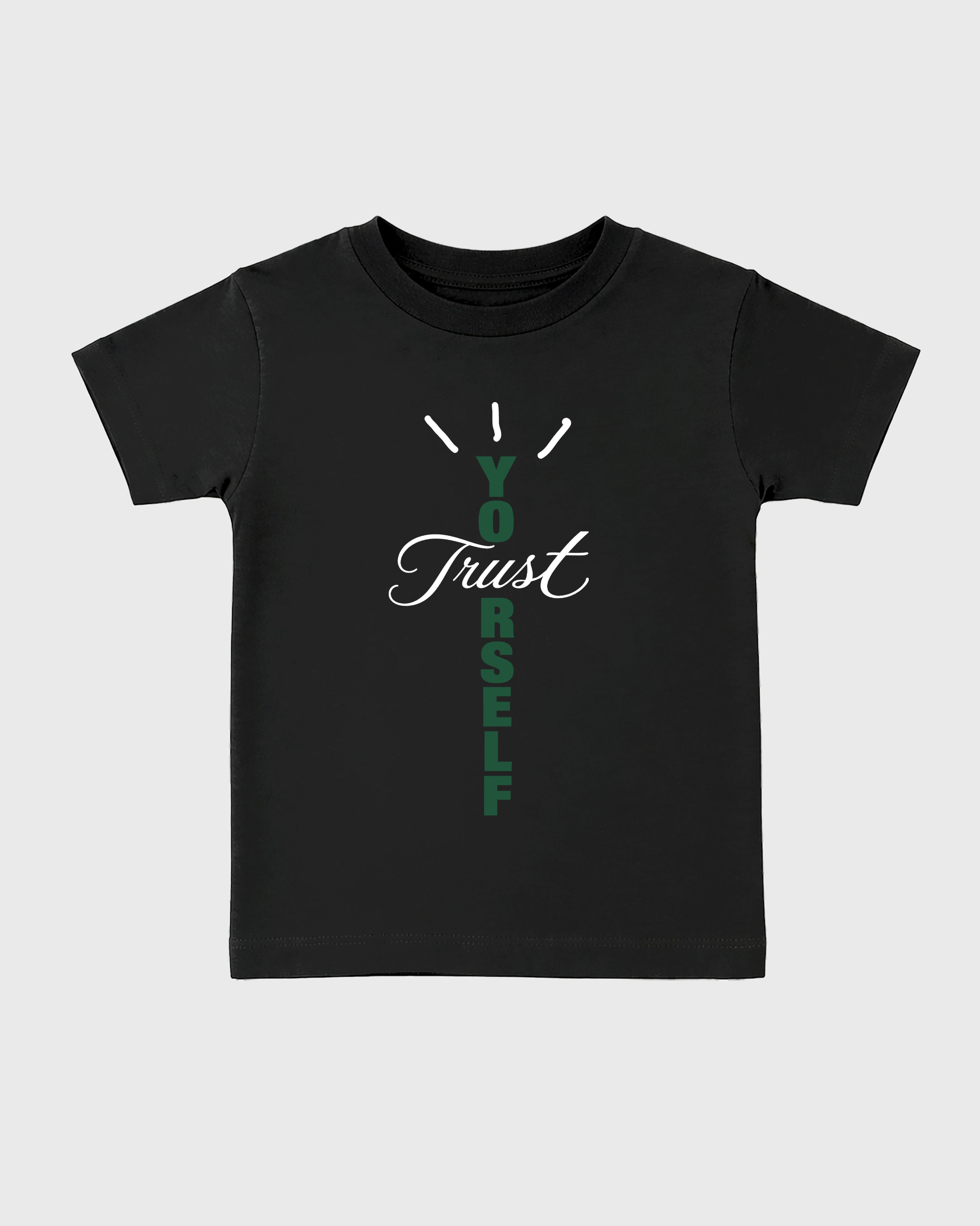 Trust Yourself Baby & Kids Graphic T-Shirt featuring original artwork designed to match the Air Jordan 12 Retro Bucks. Black 2 Kids Graphic Tee.