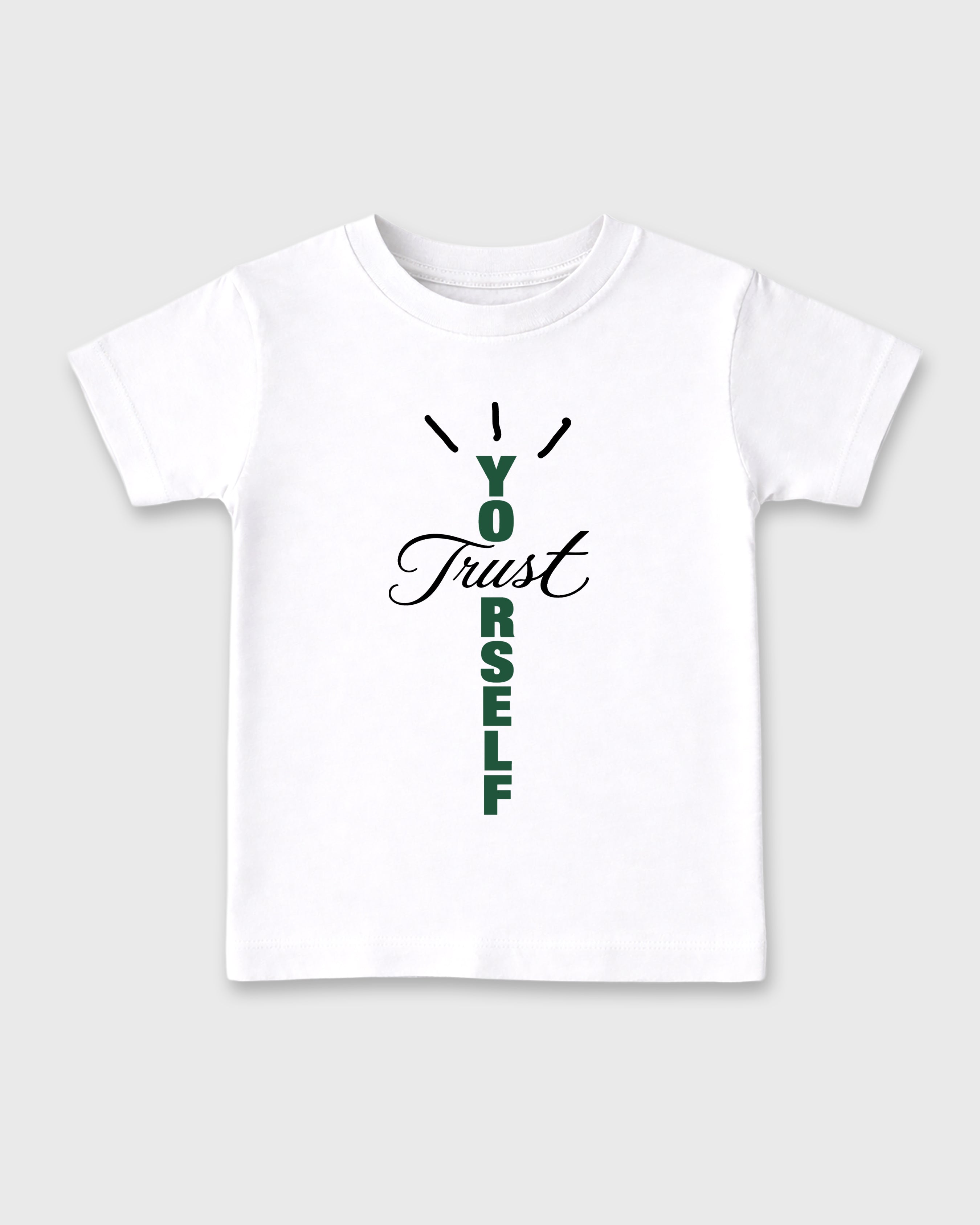 Trust Yourself Baby & Kids Graphic T-Shirt featuring original artwork designed to match the Air Jordan 12 Retro Bucks. White 2 Kids Graphic Tee.