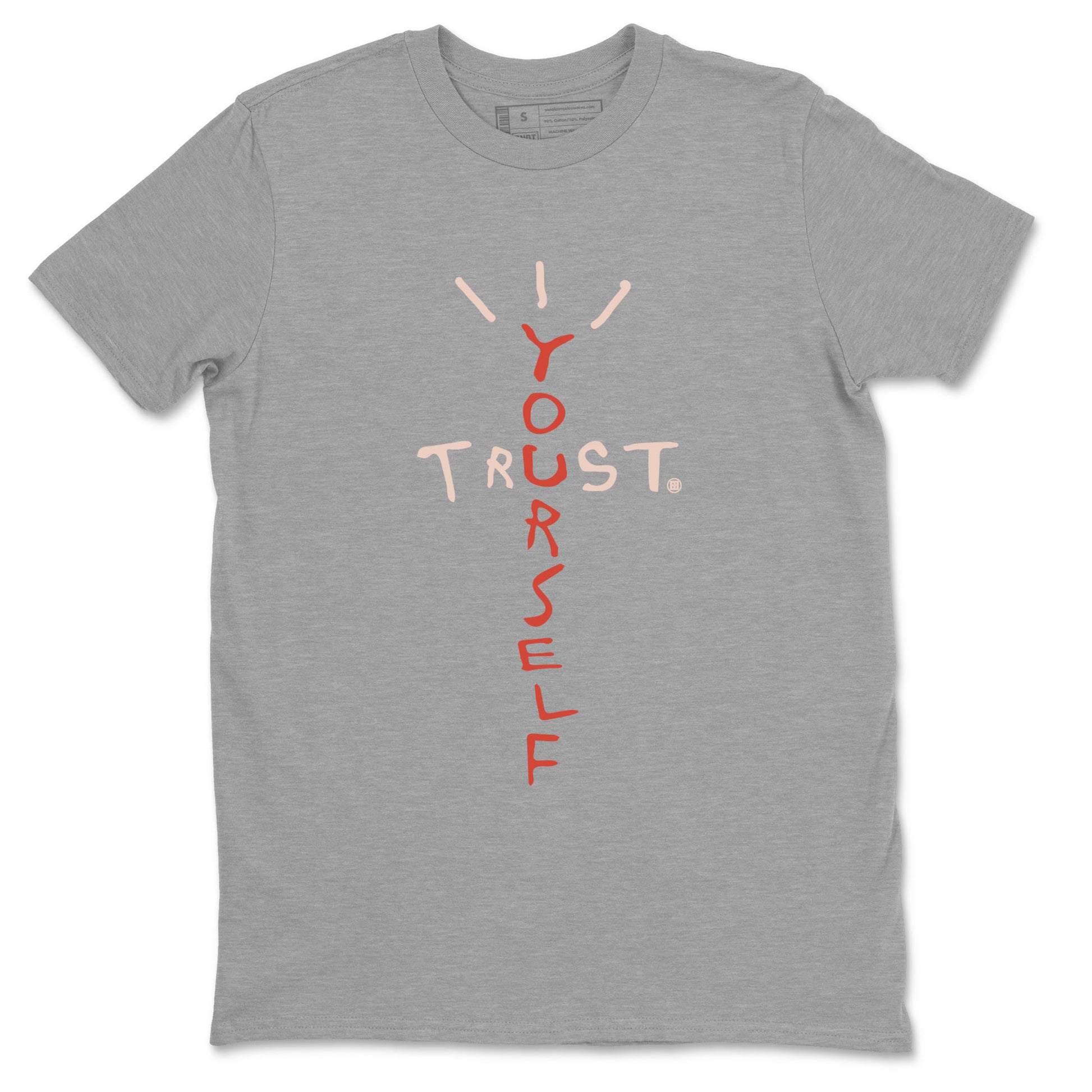 Air Jordan 13 Dune Red shirts to match jordans Trust Yourself sneaker match tees Air Jordan 13 Dune Red SNRT Sneaker Tees streetwear brand Heather Grey 2 unisex cotton tee