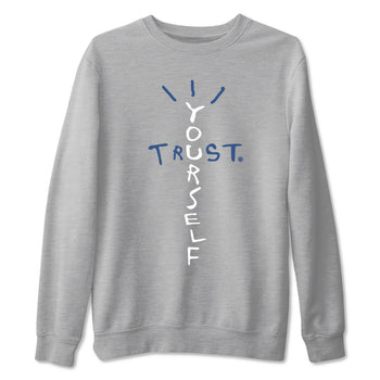 A Ma Maniere Air Jordan 3 Diffused Blue shirts to match jordans Trust Yourself graphic tee Jordan 3 For The Love best t-shirts to wear with jordans SNRT Sneaker Tees unisex cotton Heather Grey 2 shirts