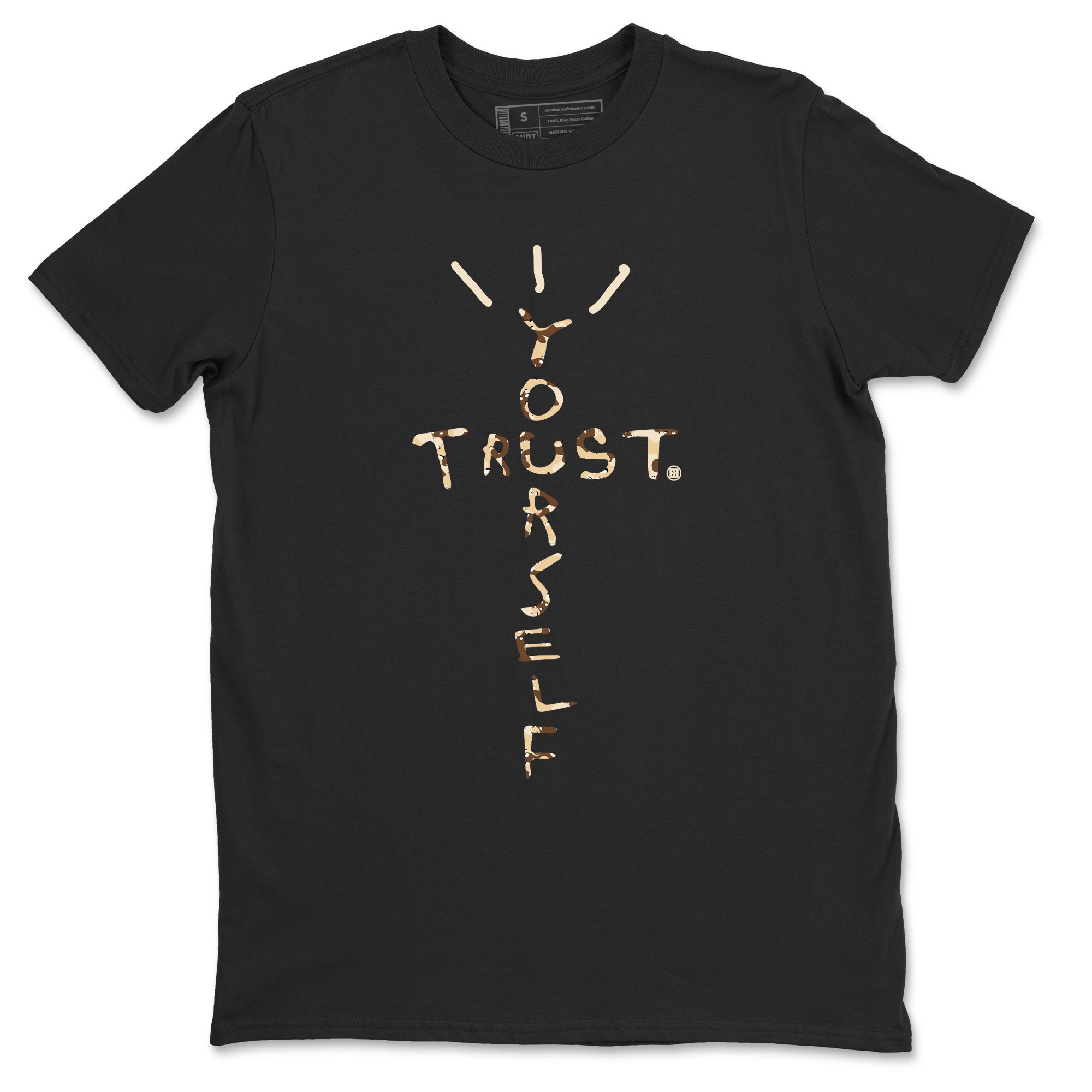 3s Desert Camo shirts to match jordans Trust Yourself sneaker match tees Air Jordan 3 Desert Camo SNRT Sneaker Tees streetwear brand Black 2 unisex cotton tee