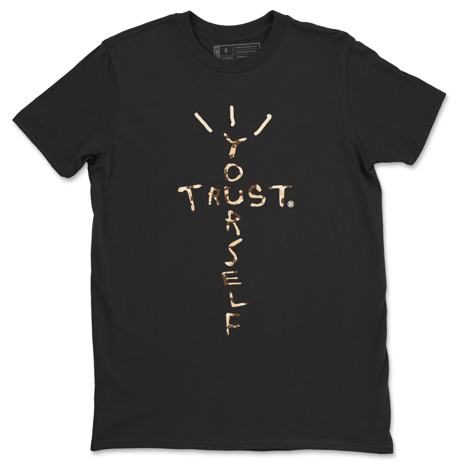 3s Desert Camo shirts to match jordans Trust Yourself sneaker match tees Air Jordan 3 Desert Camo SNRT Sneaker Tees streetwear brand Black 2 unisex cotton tee
