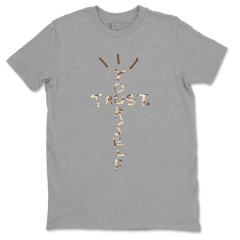 3s Desert Camo shirts to match jordans Trust Yourself sneaker match tees Air Jordan 3 Desert Camo SNRT Sneaker Tees streetwear brand Heather Grey 2 unisex cotton tee