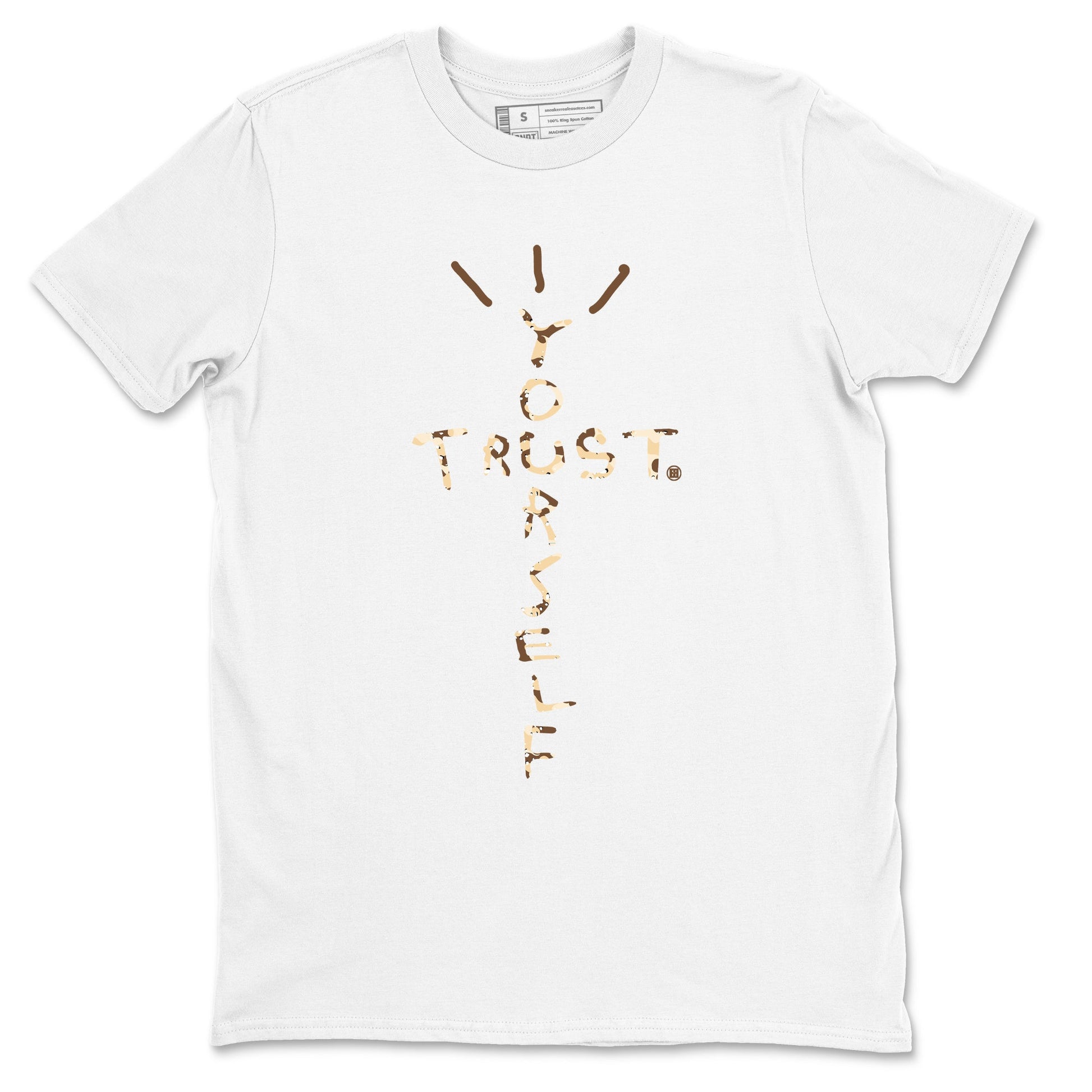 3s Desert Camo shirts to match jordans Trust Yourself sneaker match tees Air Jordan 3 Desert Camo SNRT Sneaker Tees streetwear brand White 2 unisex cotton tee