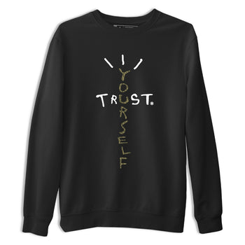 Sneaker Threads – Sneaker Tees To Match Air Jordan 3 Medium Olive – Trust Yourself Graphic Tee Black 2. Perfect for Jordan releases 2025 colorways.
