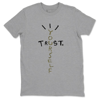 Sneaker Threads – Sneaker Tees To Match Air Jordan 3 Medium Olive – Trust Yourself Graphic Tee Heather Grey 2. Perfect for Jordan releases 2025 colorways.