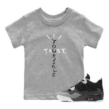4s Fear shirts to match jordans Trust Yourself sneaker match tees Air Jordan 4 Retro Fear match shoes to clothes SNRT Sneaker Tees Youth Baby Heather Grey 1 tee