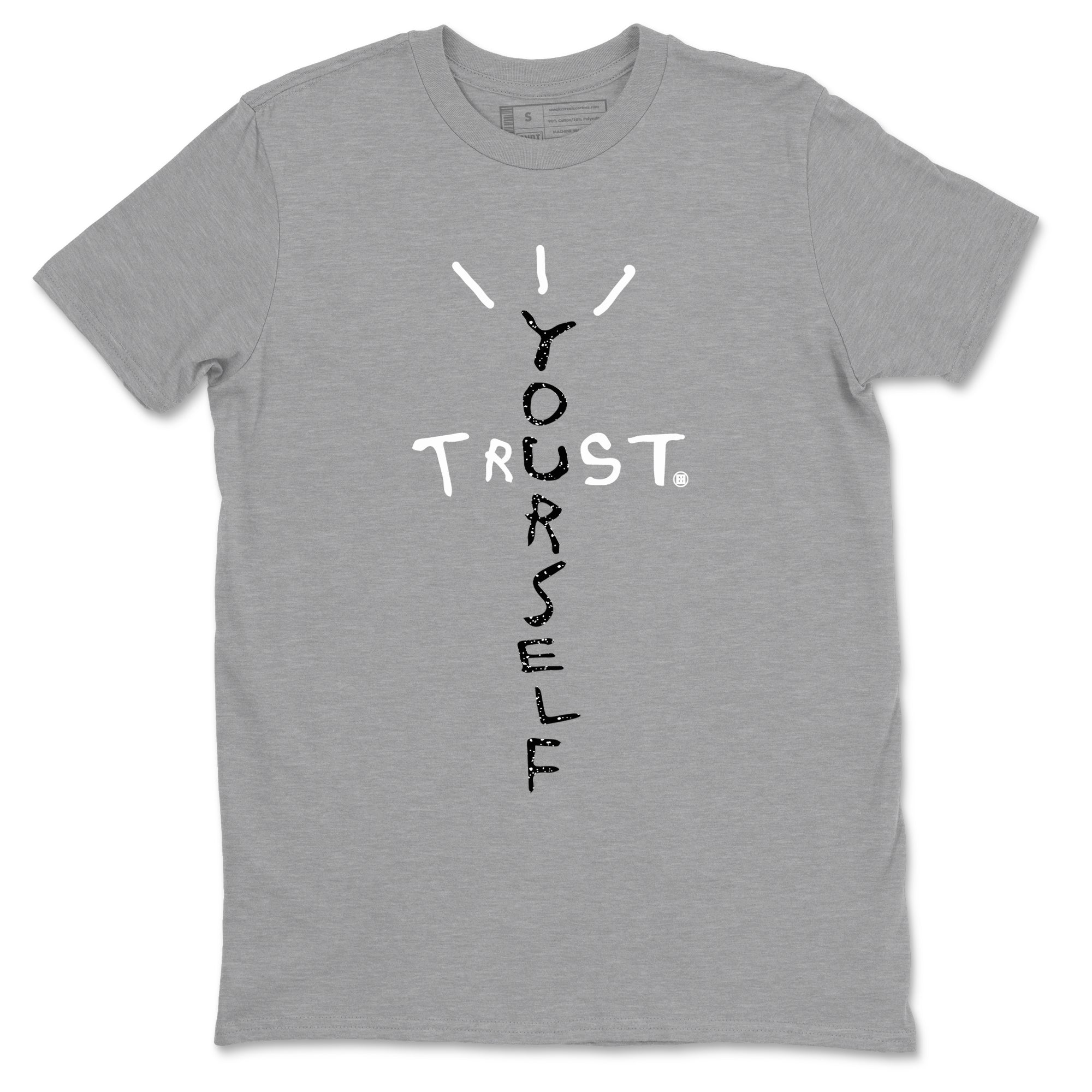 4s Fear shirts to match jordans Trust Yourself sneaker match tees Air Jordan 4 Retro Fear match shoes to clothes SNRT Sneaker Tees unisex cotton Heather Grey 2 shirts