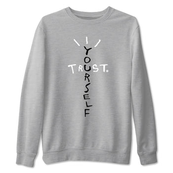 4s White Thunder shirts to match jordans Trust Yourself sneaker match tees Air Jordan 4 Retro White Thunder SNRT Sneaker Release Tees unisex cotton Heather Grey 2 crew neck shirts