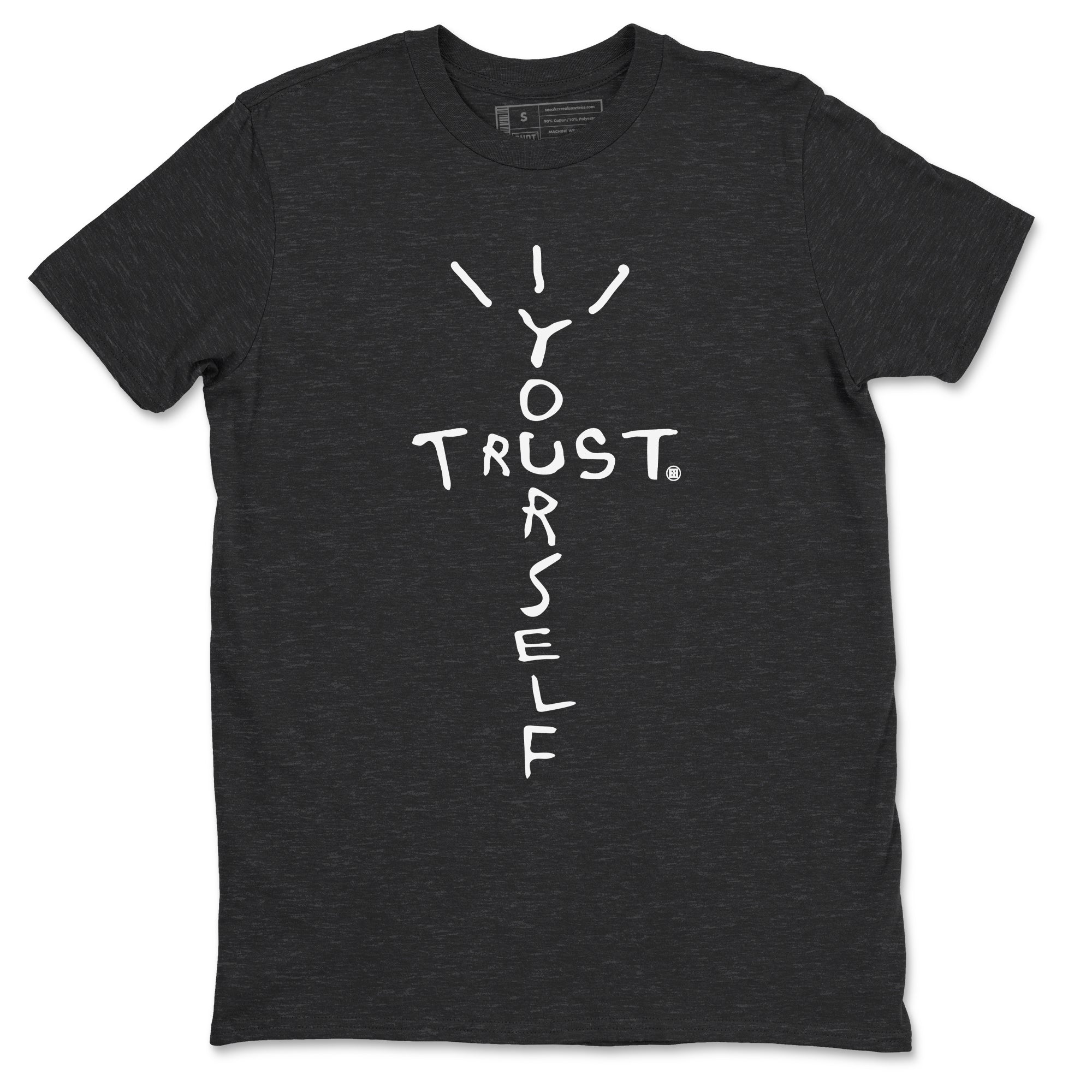 4s White Thunder shirts to match jordans Trust Yourself sneaker match tees Air Jordan 4 Retro White Thunder SNRT Sneaker Release Tees unisex cotton Charcoal Heather 2 crew neck shirts