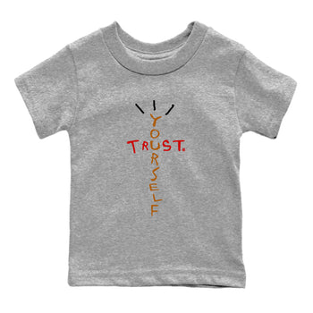 5s Archaeo Brown shirts to match jordans Trust Yourself sneaker match tees Air Jordan 5 Archaeo Brown SNRT Sneaker Release Tees Youth Baby Heather Grey 2 crew neck shirts