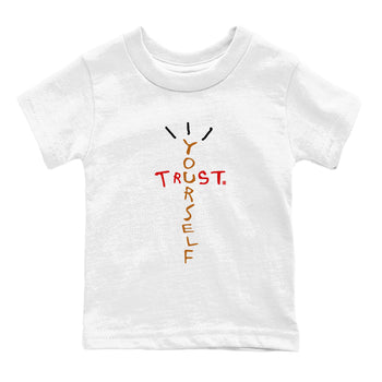 5s Archaeo Brown shirts to match jordans Trust Yourself sneaker match tees Air Jordan 5 Archaeo Brown SNRT Sneaker Release Tees Youth Baby White 2 crew neck shirts