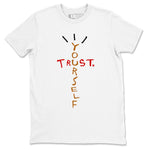 5s Archaeo Brown shirts to match jordans Trust Yourself sneaker match tees Air Jordan 5 Archaeo Brown SNRT Sneaker Release Tees unisex cotton White 2 crew neck shirts