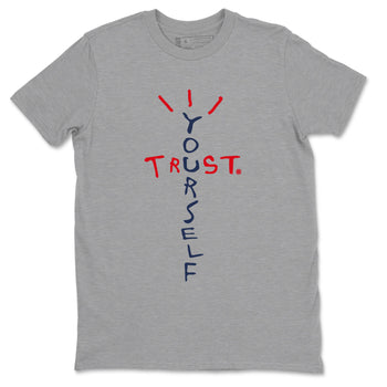 6s White And Midnight Navy shirts to match jordans Trust Yourself sneaker match tees Air Jordan 6 White And Midnight Navy SNRT Sneaker Tees streetwear brand Heather Grey 2 unisex cotton tee