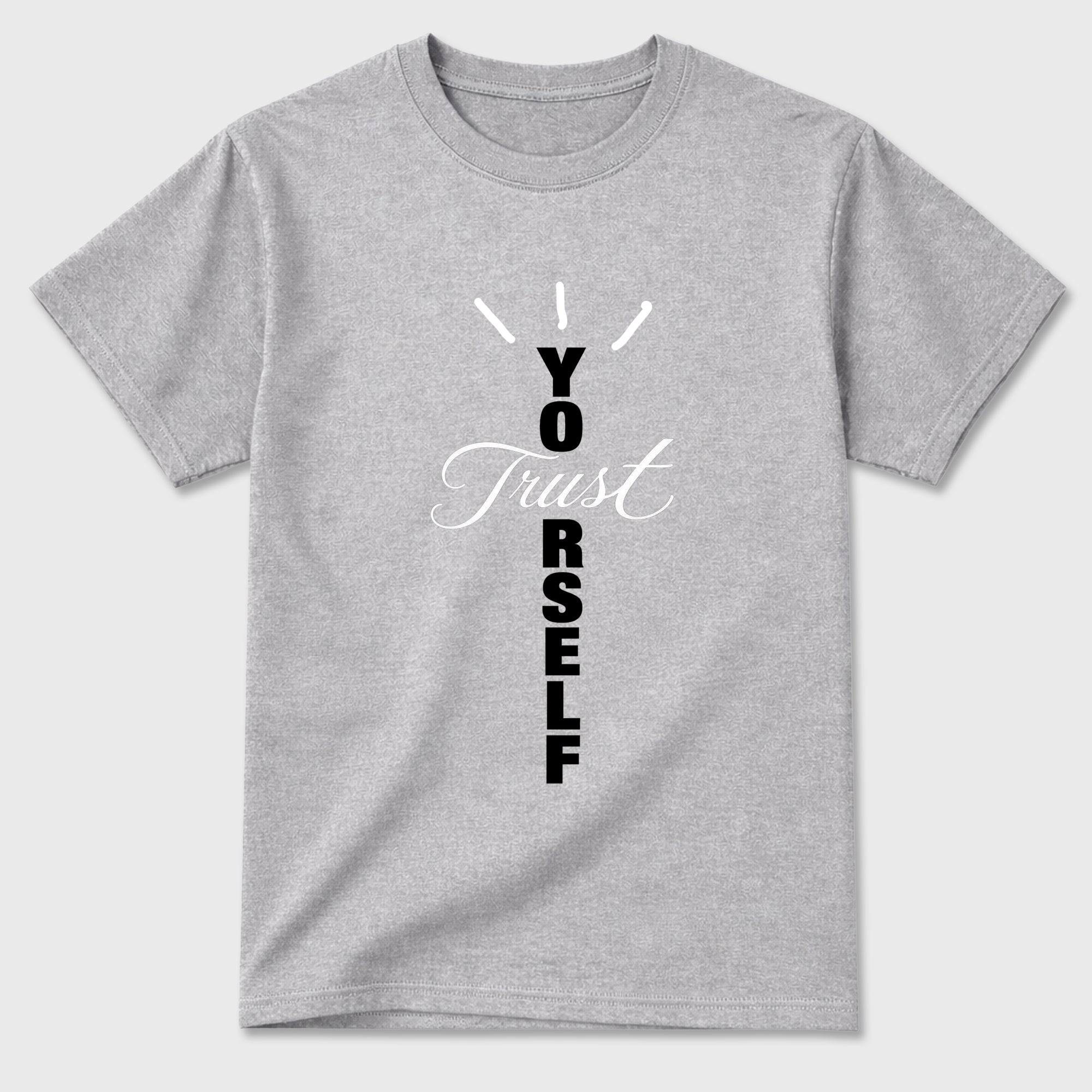 Trust Yourself Graphic T-Shirt featuring original streetwear artwork designed to match the Air Jordan 8 Chrome. Heather Grey 2 Graphic T-Shirt.
