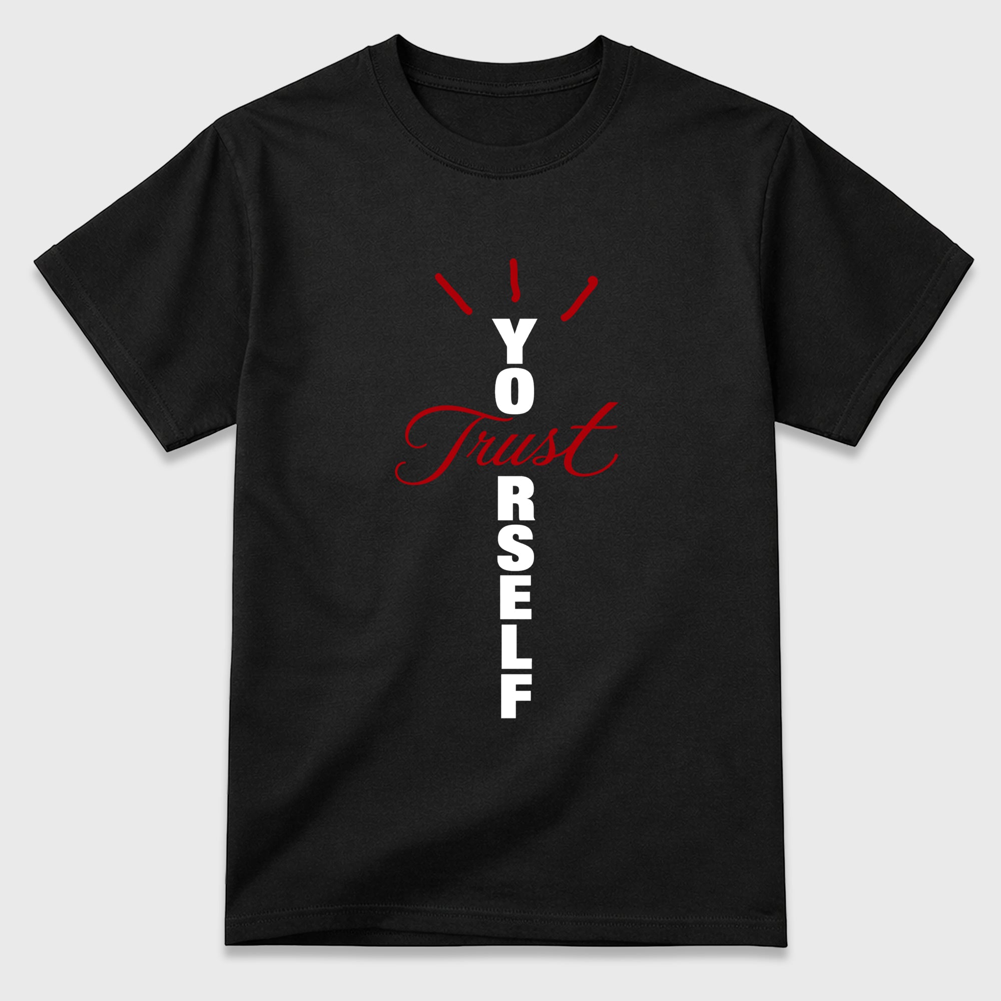 Trust Yourself Graphic T-Shirt featuring original streetwear artwork designed to match the Air Jordan 9 True Red. Black 2 Graphic T-Shirt.