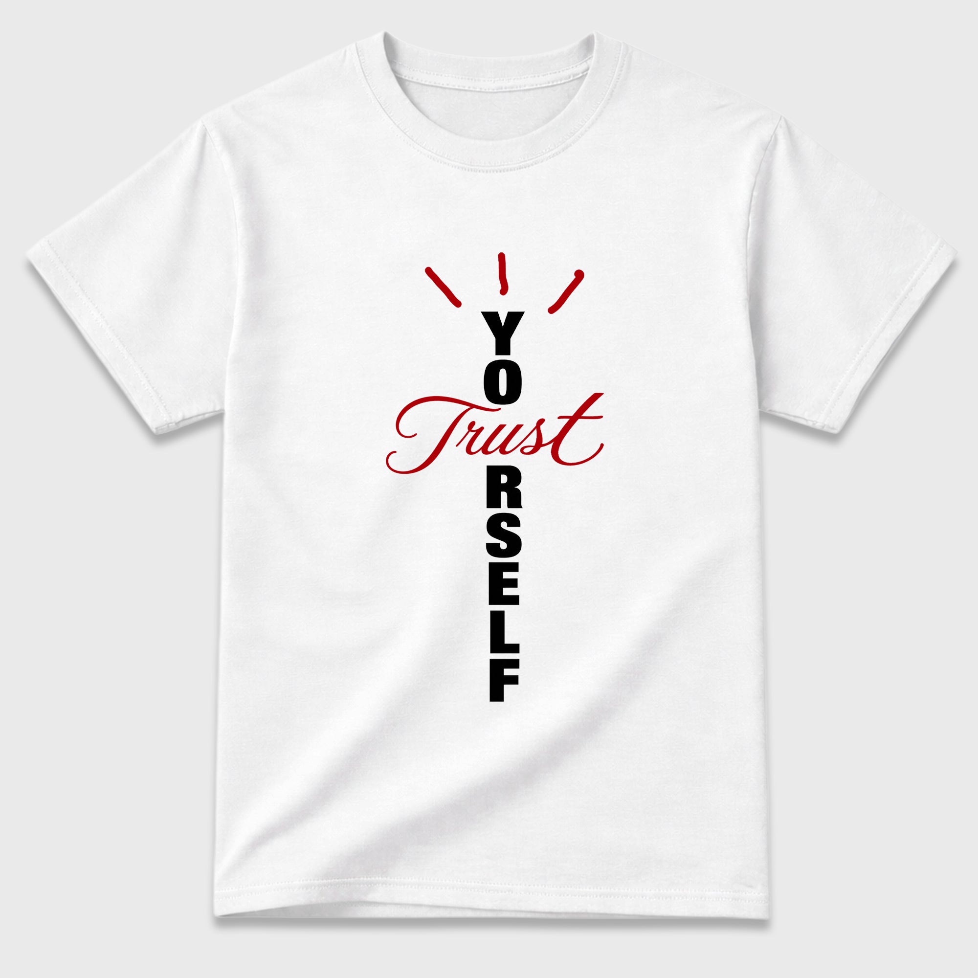 Trust Yourself Graphic T-Shirt featuring original streetwear artwork designed to match the Air Jordan 9 True Red. White 2 Graphic T-Shirt.