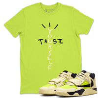 Trust Yourself SNRT Sneaker Tees - Jordan Jumpman Jack Travis Scott Bright Cactus