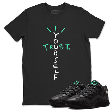 Sneaker Threads – Sneaker Tees To Match Nike KD 18 Black Label – Trust Yourself Graphic Tee Black 1. Perfect for Jordan releases 2025 colorways. Perfect for Kevin Durant basketball sneaker releases and all-black performance colorways for 2025 hoopers. 