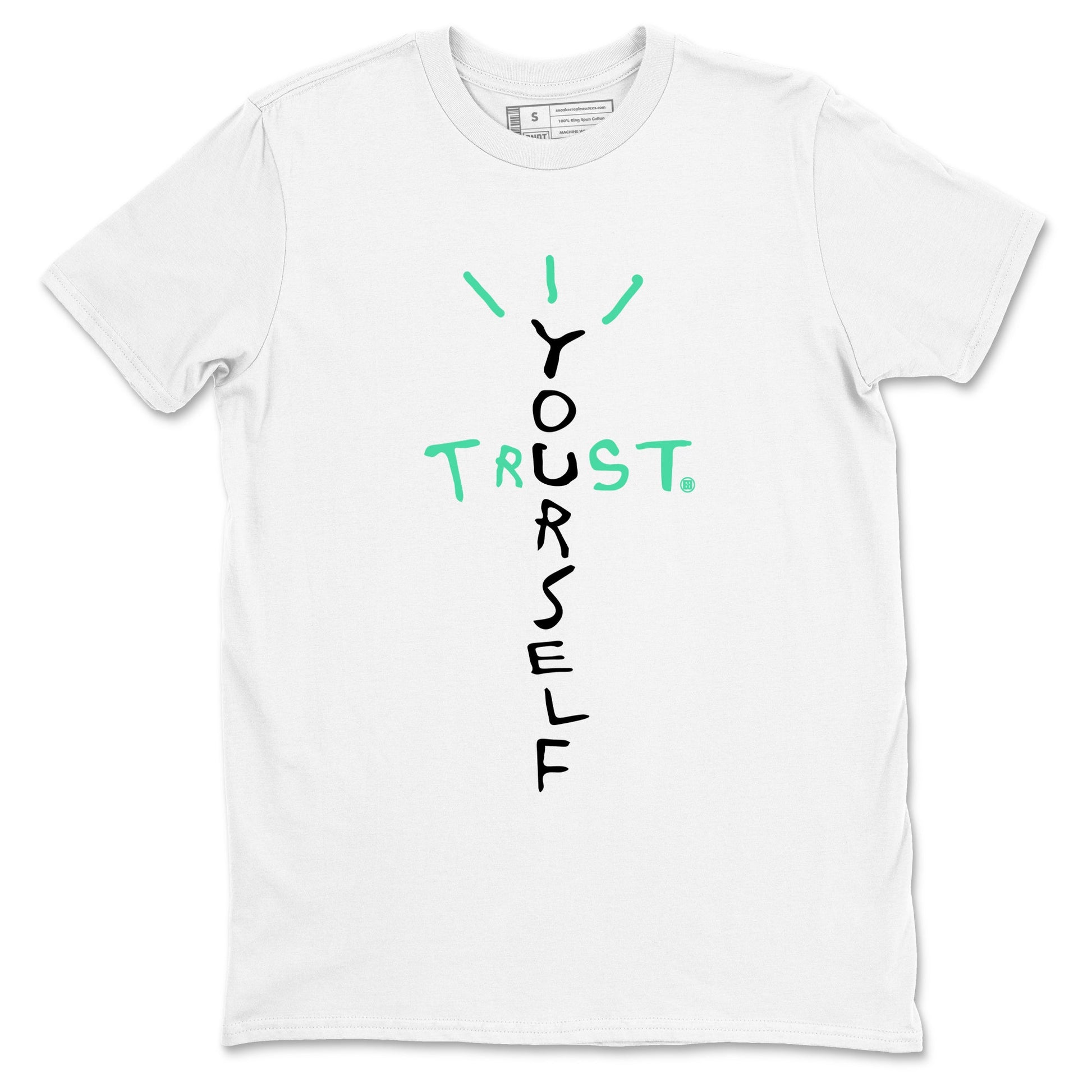 Sneaker Threads – Sneaker Tees To Match Nike KD 18 Black Label – Trust Yourself Graphic Tee White 2. Perfect for Jordan releases 2025 colorways. Perfect for Kevin Durant basketball sneaker releases and all-black performance colorways for 2025 hoopers. 