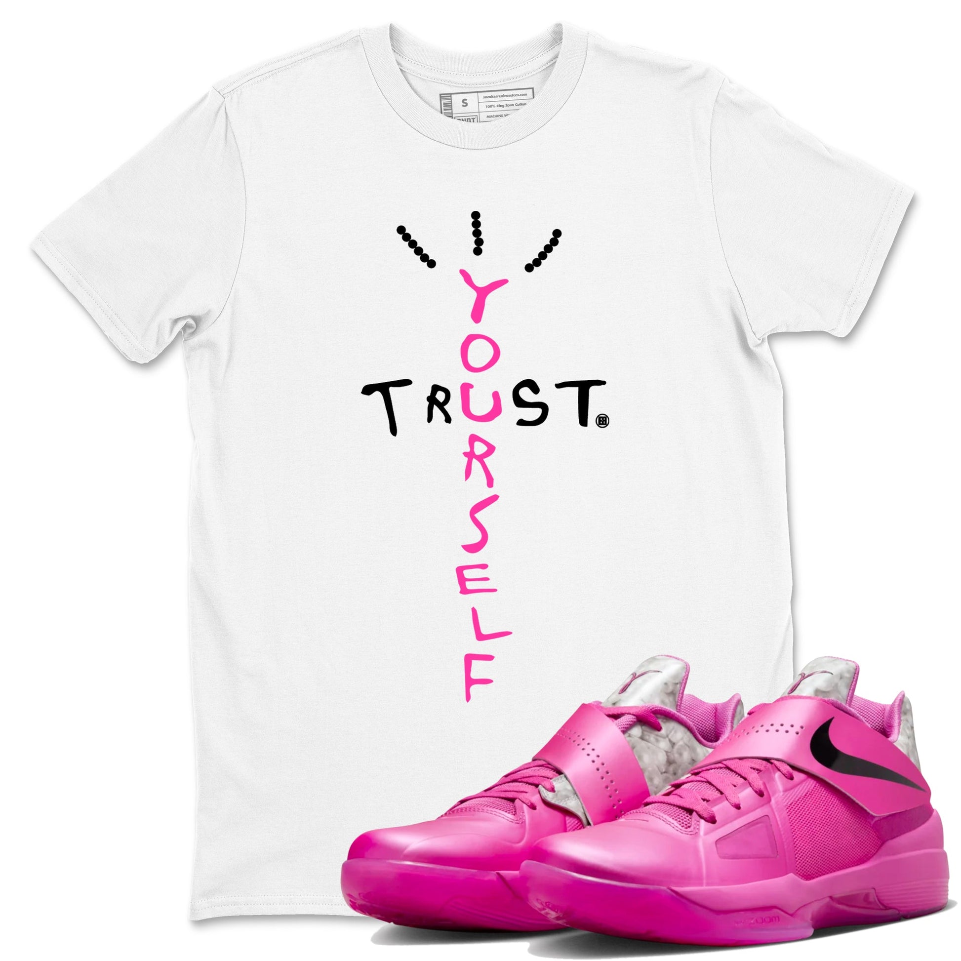 Nike KD 4 Retro Aunt Pearl shirts to match jordans Trust Yourself sneaker match tees Nike KD 4 Aunt Pearl match shoes to clothes SNRT Sneaker Tees unisex cotton White 1 shirts
