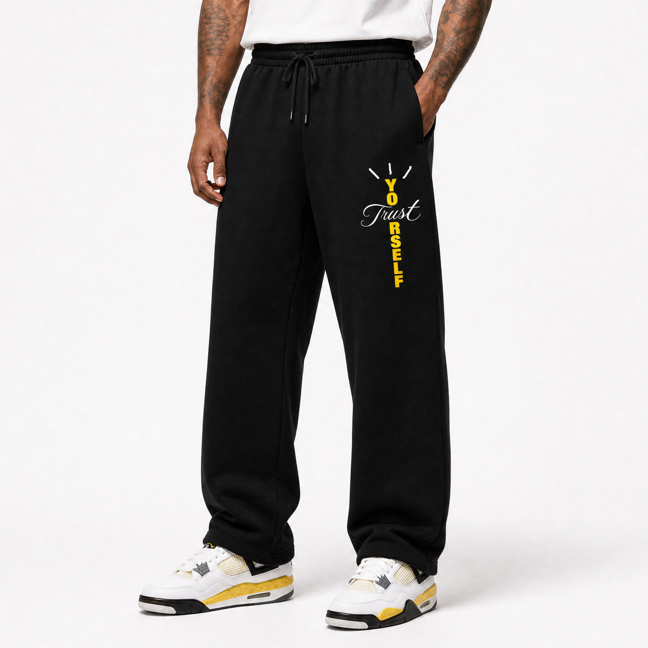 trust yourself graphic sweatpants