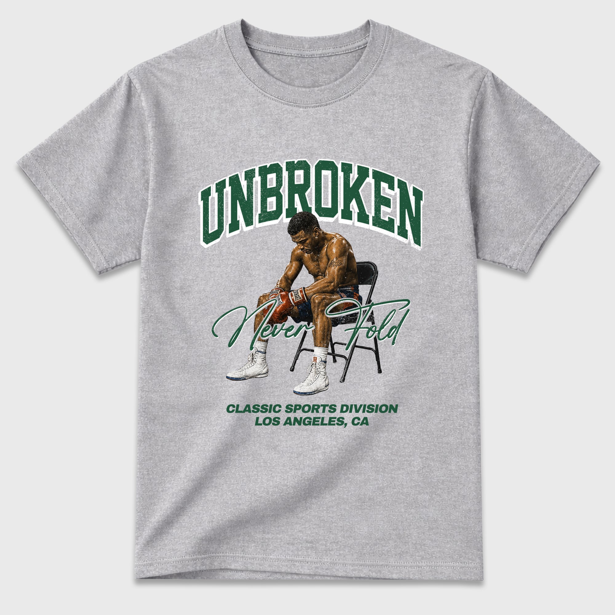 Unbroken Graphic T-Shirt featuring original streetwear artwork designed to match the Air Jordan 12 Summit Green. Heather Grey 2 Graphic T-Shirt.